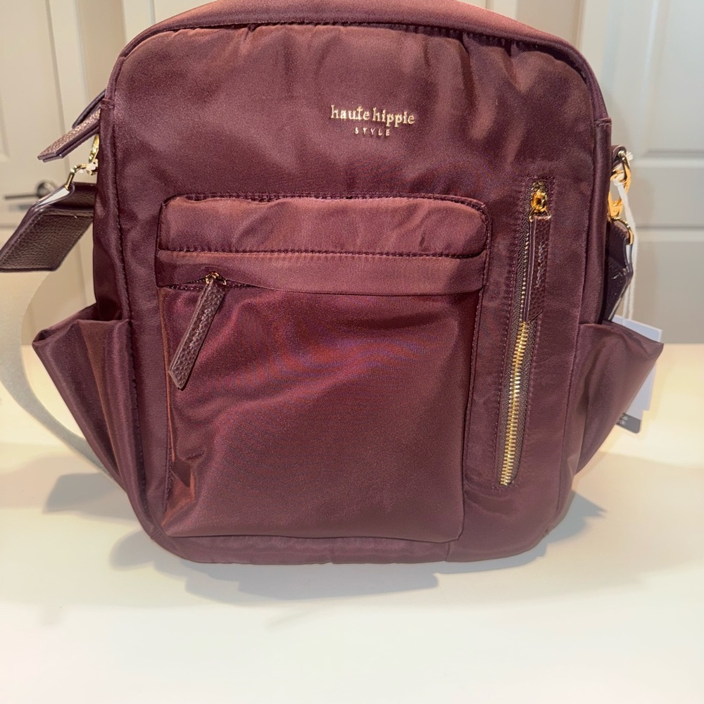 NEW NWT Haute Hippie Burgundy Backpack